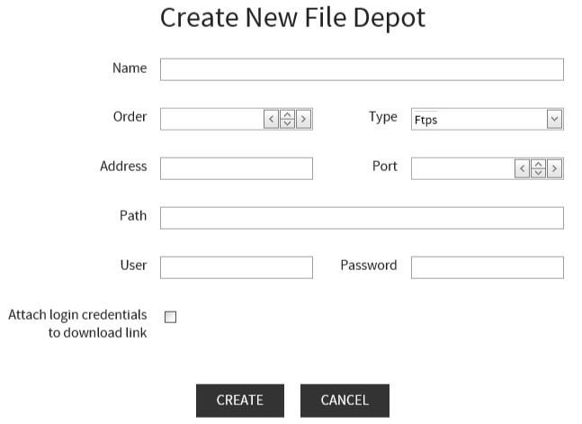 Create File Depots FTPS