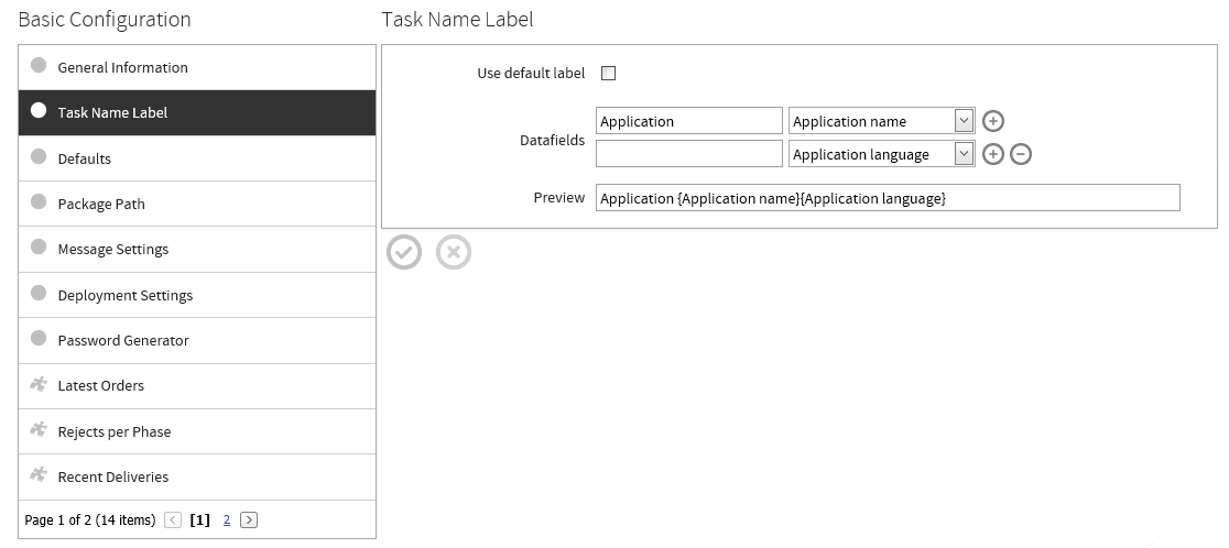 Task Name Label