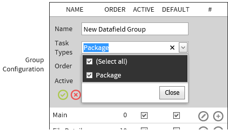 Task Type Dropdown