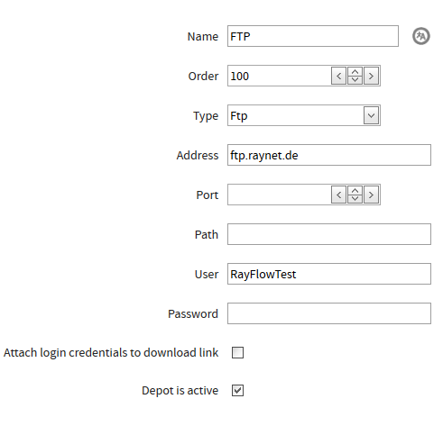 Config FTP Depot