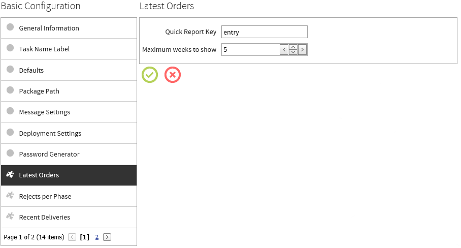 Plugin Configuration Latest Orders