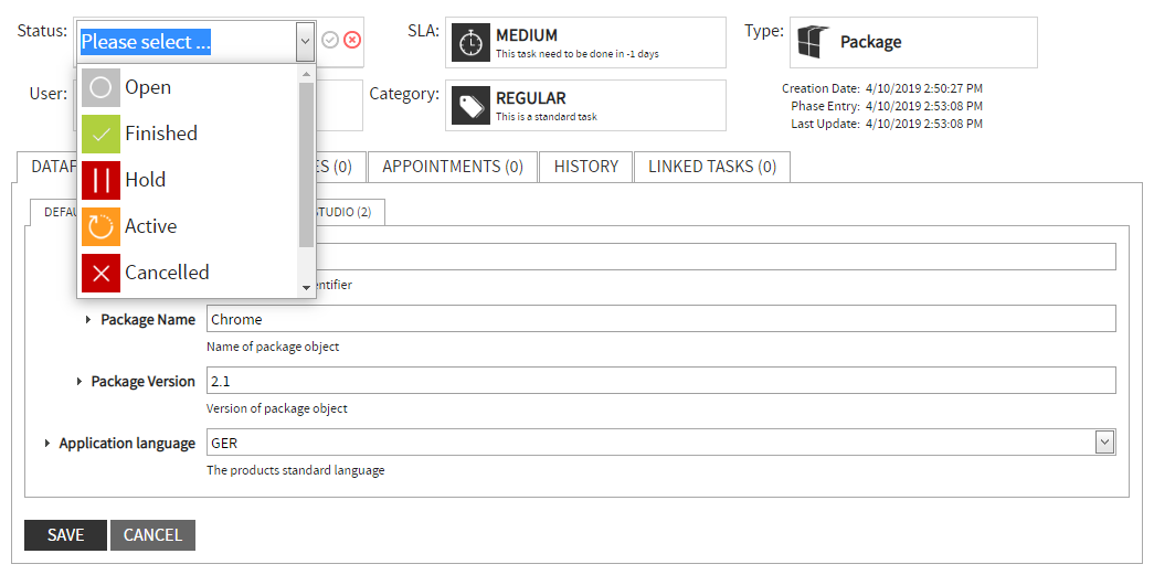 Change Task Status