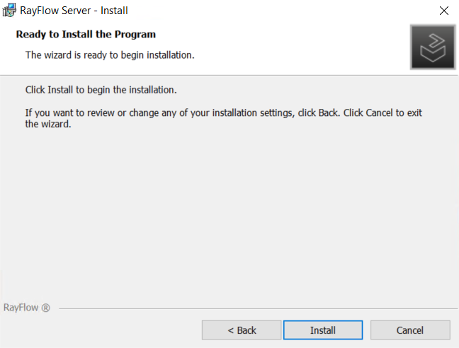 10_RayFlowServerInstall_ReadytoInstalltheProgram