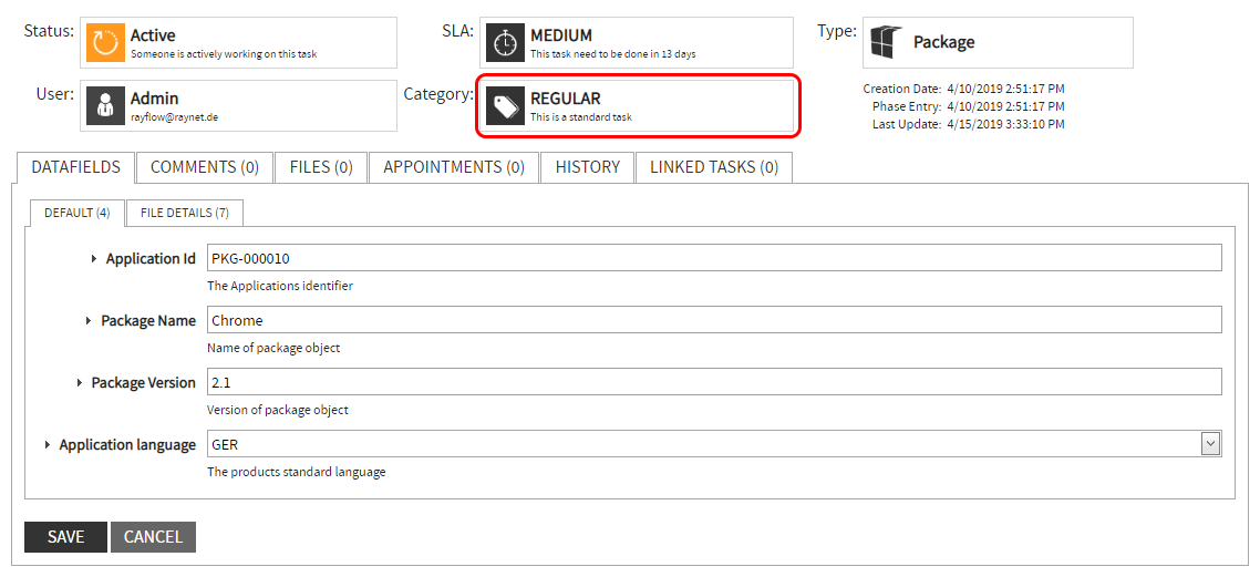 Task Category Configuration