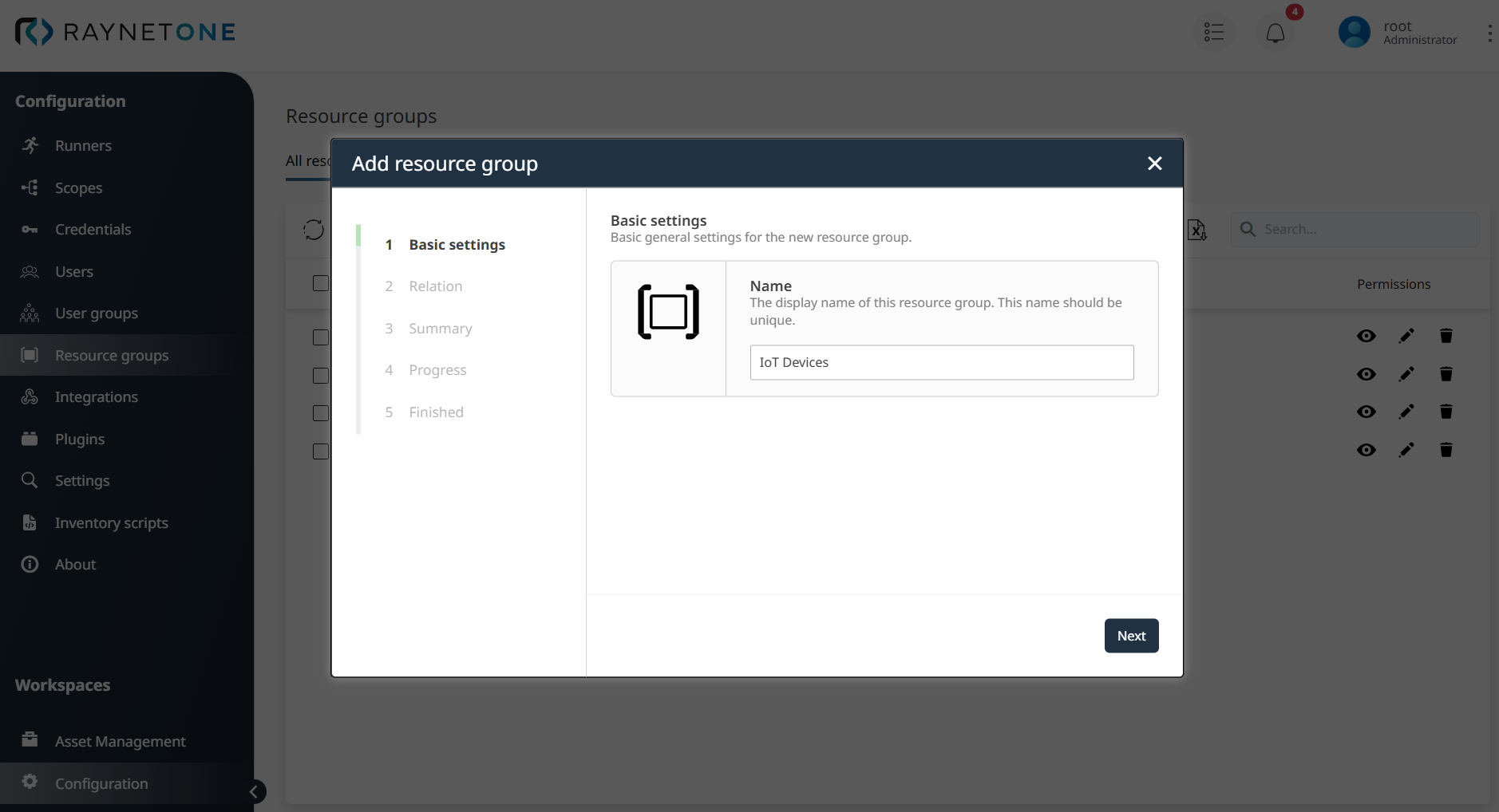 RaynetOne_ResourceGroups_AddResourceGroup_1BasicSettings