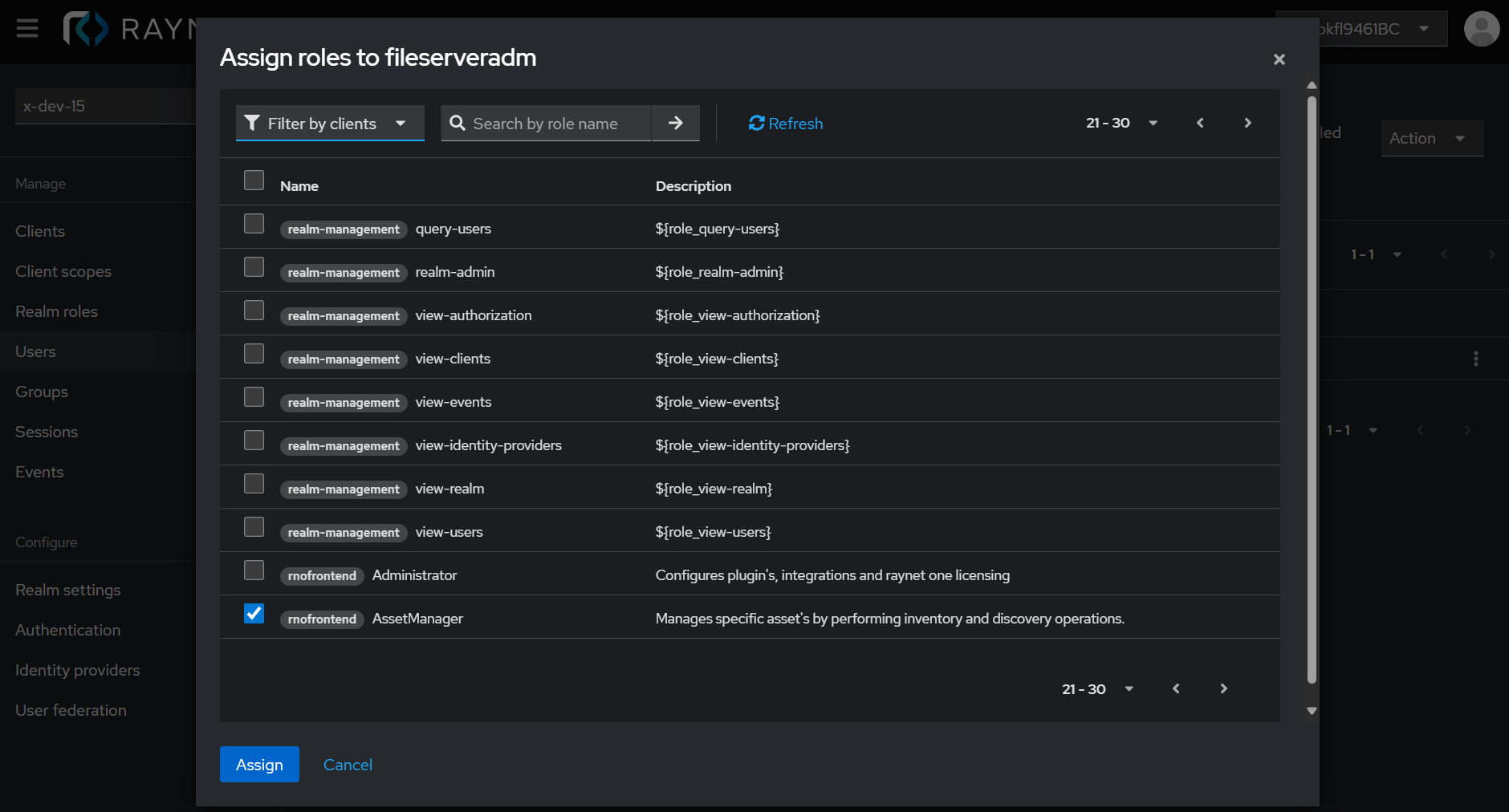 RaynetOne_AssignRolesToUser