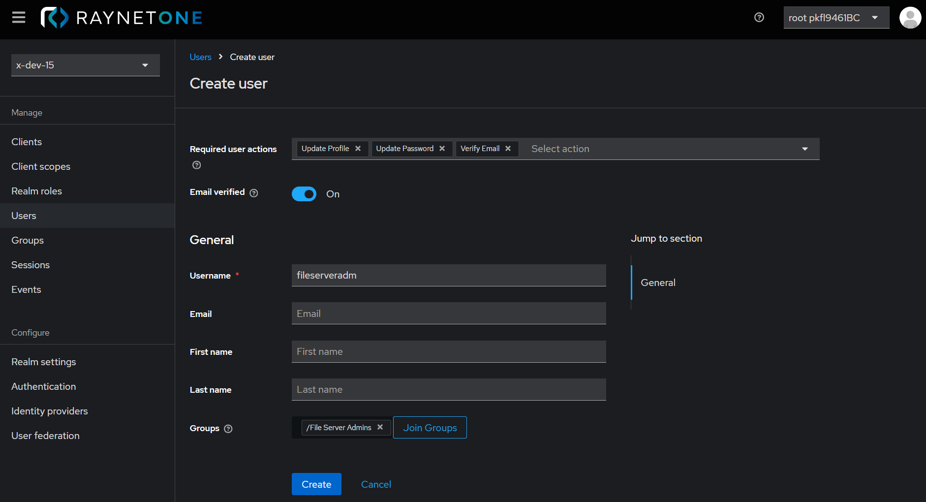 RaynetOne_CreateUserClickCreateButton