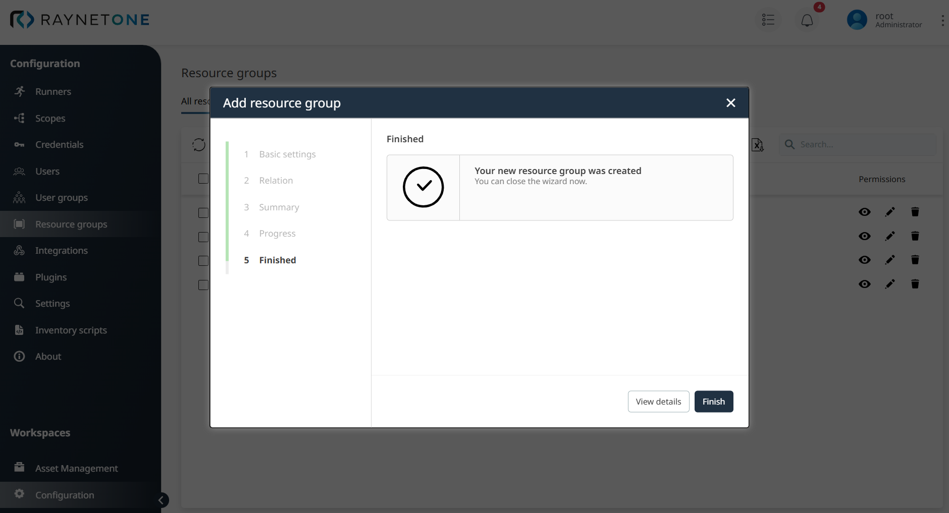 RaynetOne_ResourceGroups_AddResources_5Finish