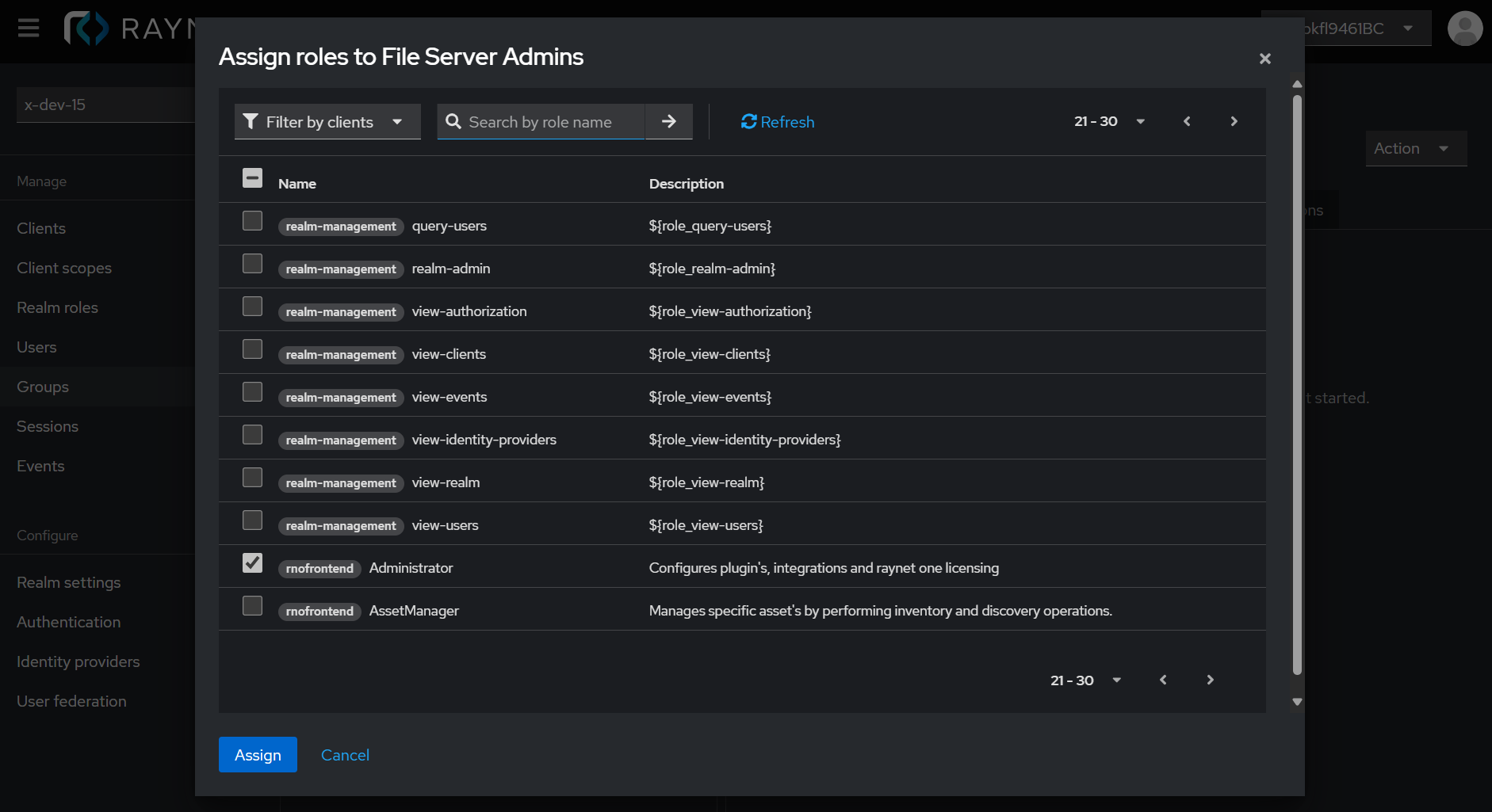 RaynetOne_UserGroup_AssignRolesToDomainAdmins_Administrator