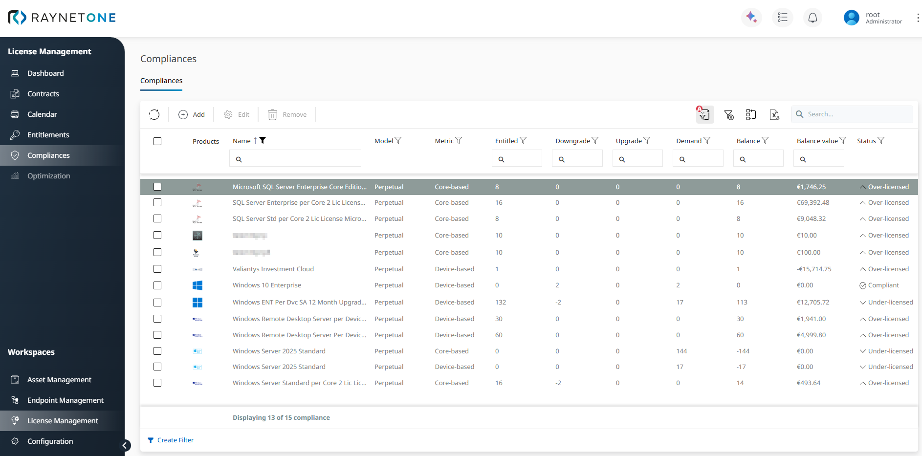 WorkspacesLicenseManagementCompliances_Compliances