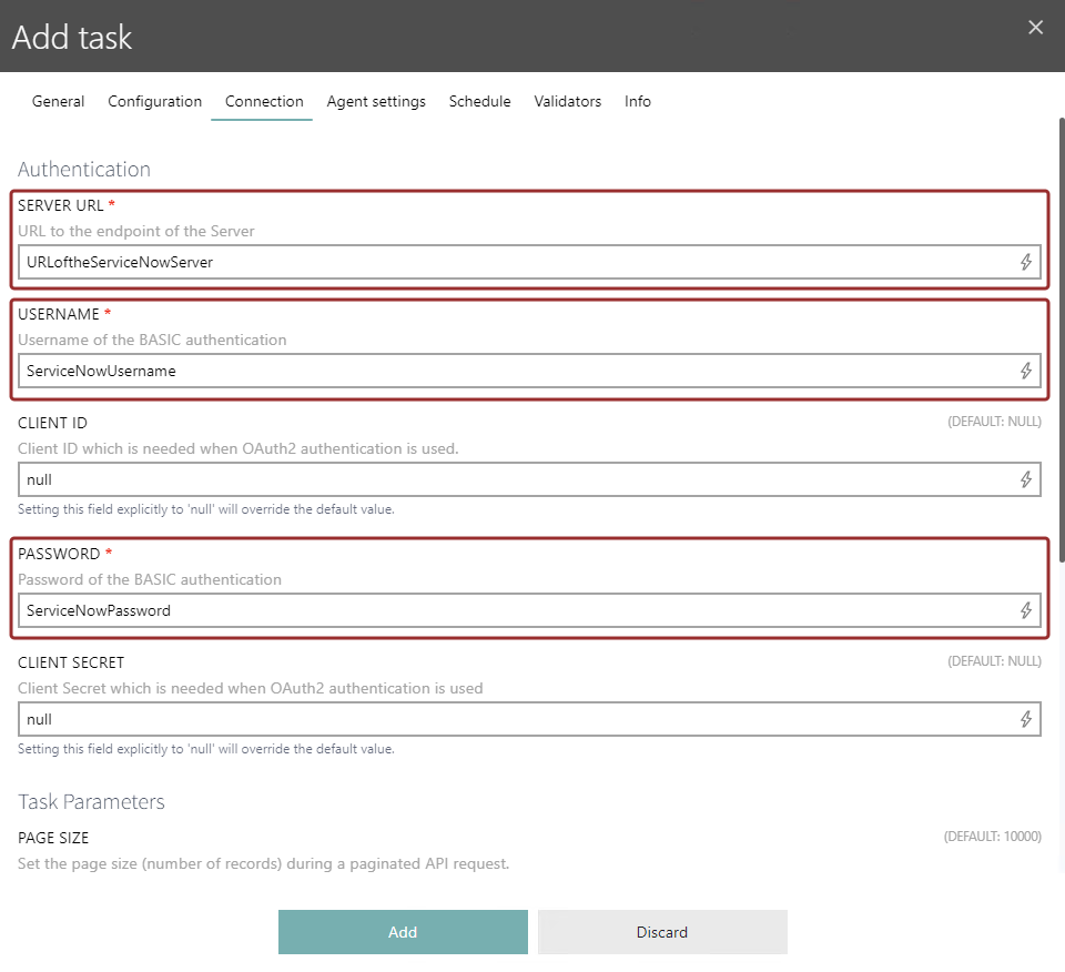 ServiceNowTableAddTaskConnection