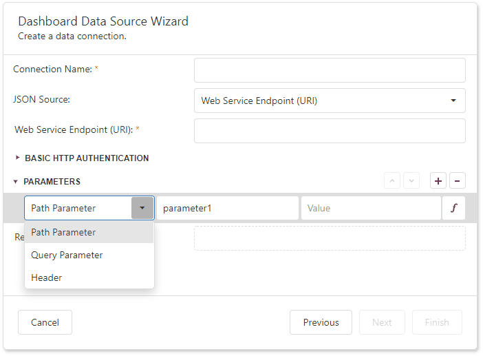 DashboardDataSourceWizardParameters