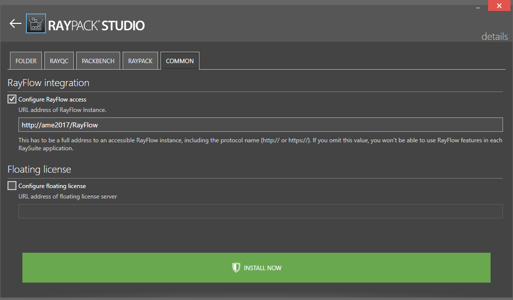 Die Registerkarte 'Common'