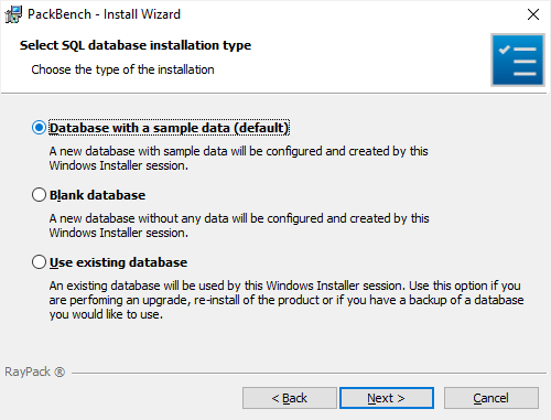 06_01 Select SQL database installation type