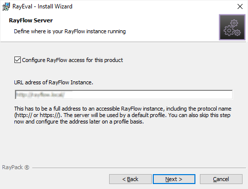 Install Wizard RayFlow after Licensing