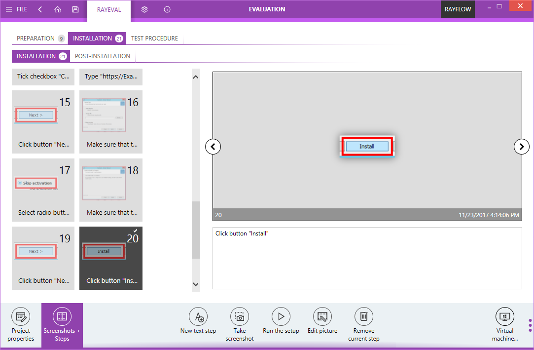 Evaluation Installation Element