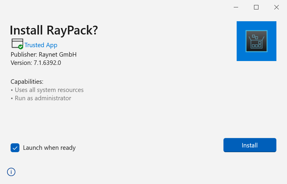 InstallRayPackMSIX