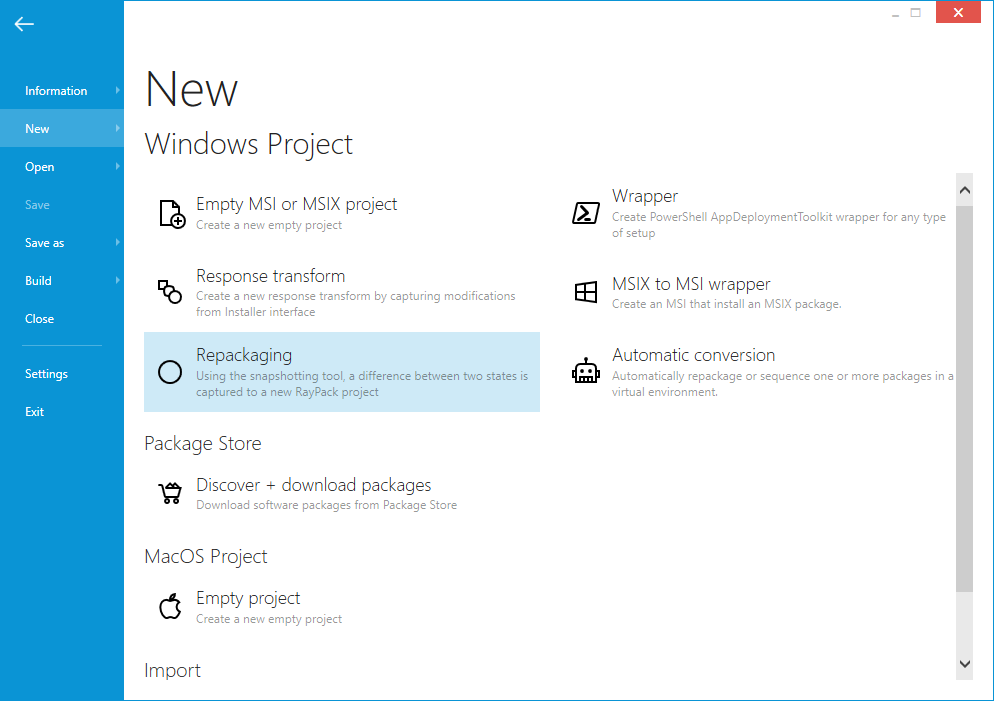 Klicken Sie auf die Schaltfläche Neupaketierung, um fortzufahren.