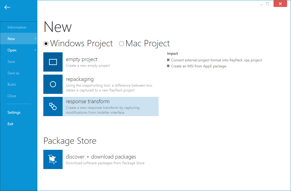 Klicken Sie auf die Schaltfläche „response transform", um fortzufahren.