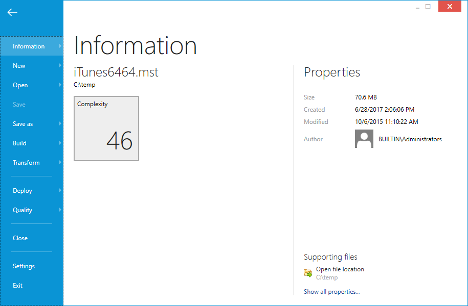FILE-Menü PackDesigner