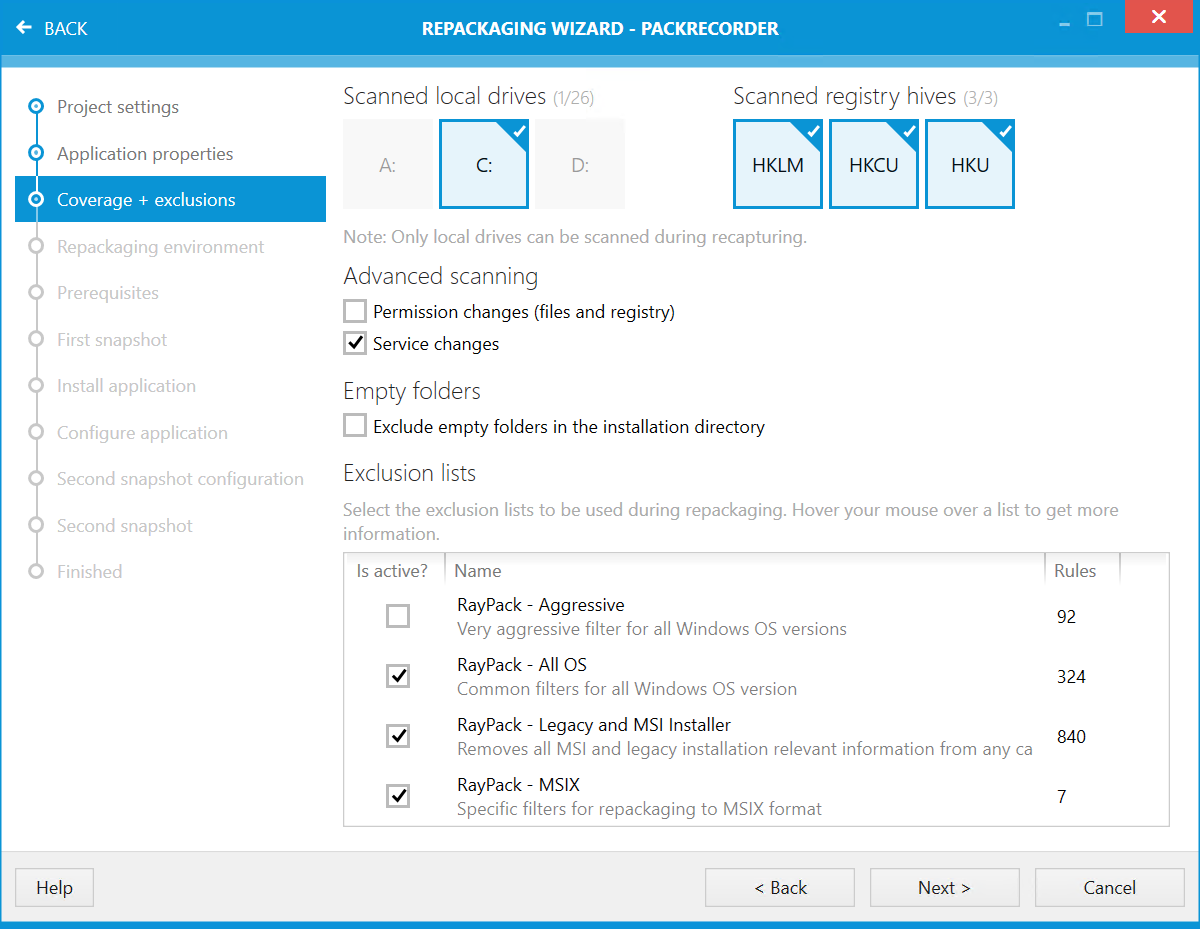 PackRecorder - Optionen