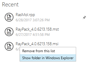 Liste zuletzt verwendeter Dateien