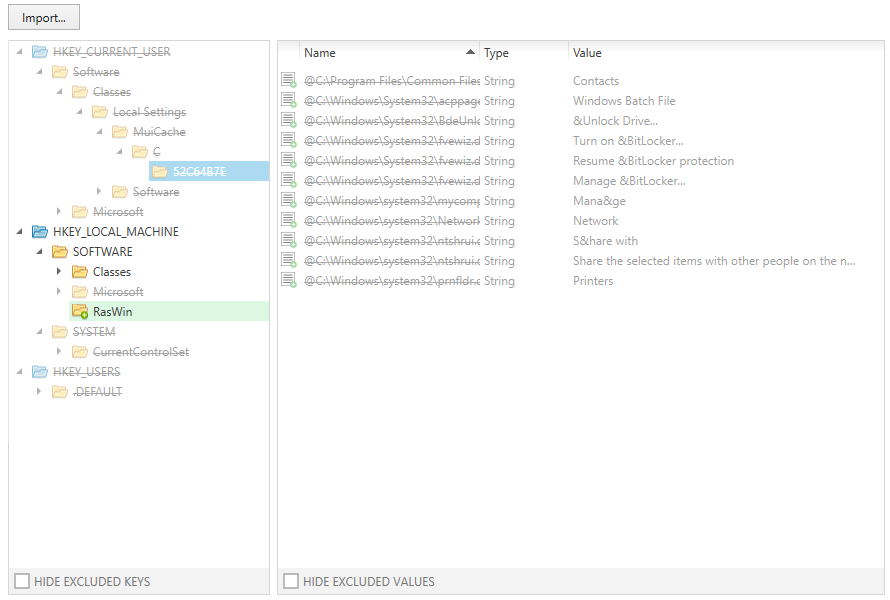 Dateien und Ordner - TABELLEN-Ansichtsmodus