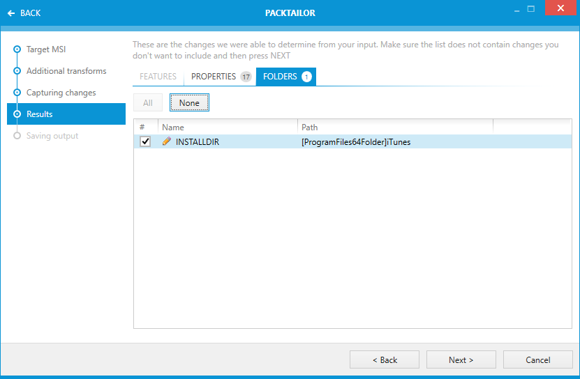 Klicken Sie auf die Elemente, um zu den verschiedenen Abschnitten des PackTailor-Prozesses zu navigieren