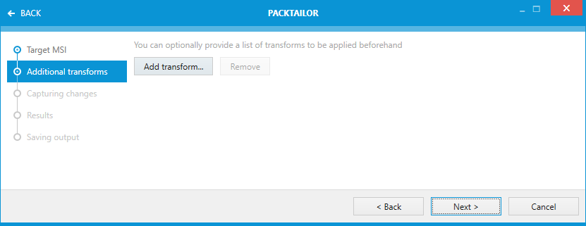 PackTailor - Additional transforms