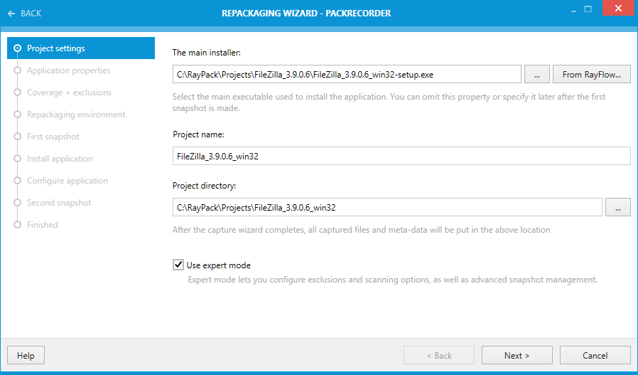 PackRecorder - Project Settings