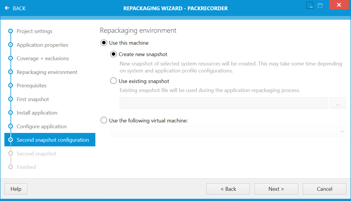 PackRecorder - Second Snapshot Configuration