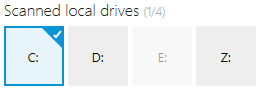 The current setting will cause the wizard to scan on drive C:, but ignore any activity on D:, E: and Z: