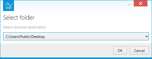 Shortcuts - Import shortcut, choose destination folder