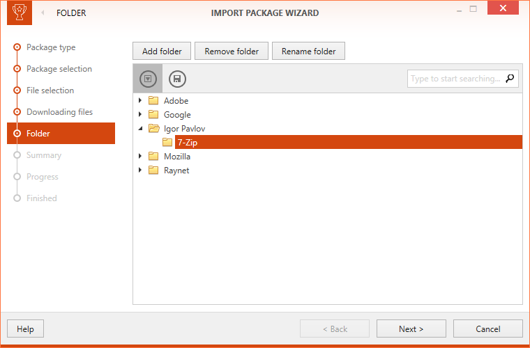 Import Package Wizard 04 Folder