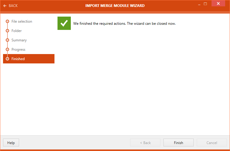 Merge Module Finished