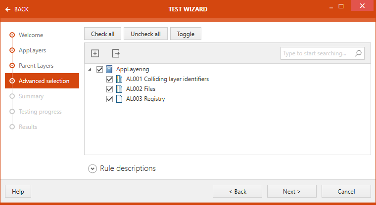 AppLayering_TestWizard_AdvancedSelection