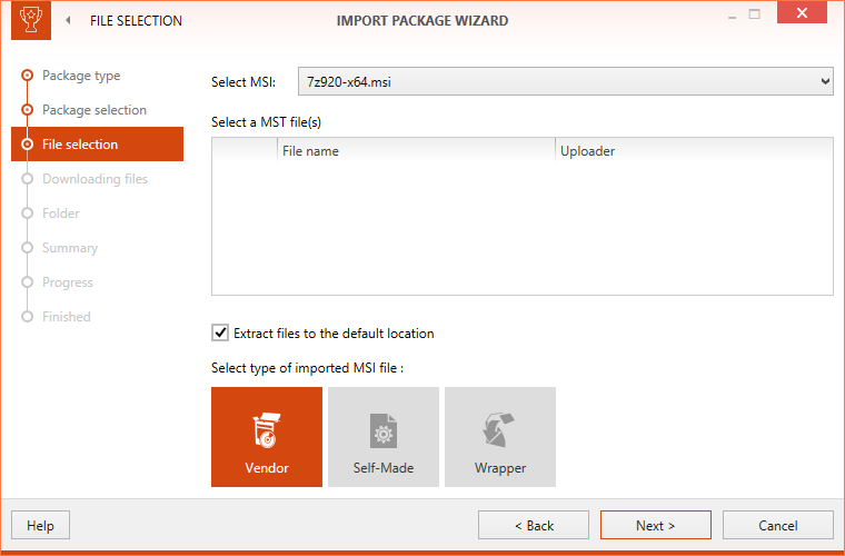 Import Package Wizard 03 File Selection