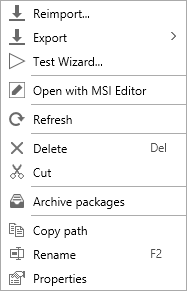 context menu package