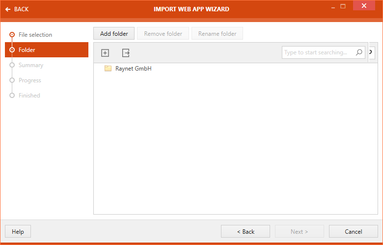 Import WebApp Folder