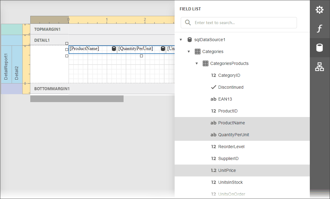 DetailReportFieldList