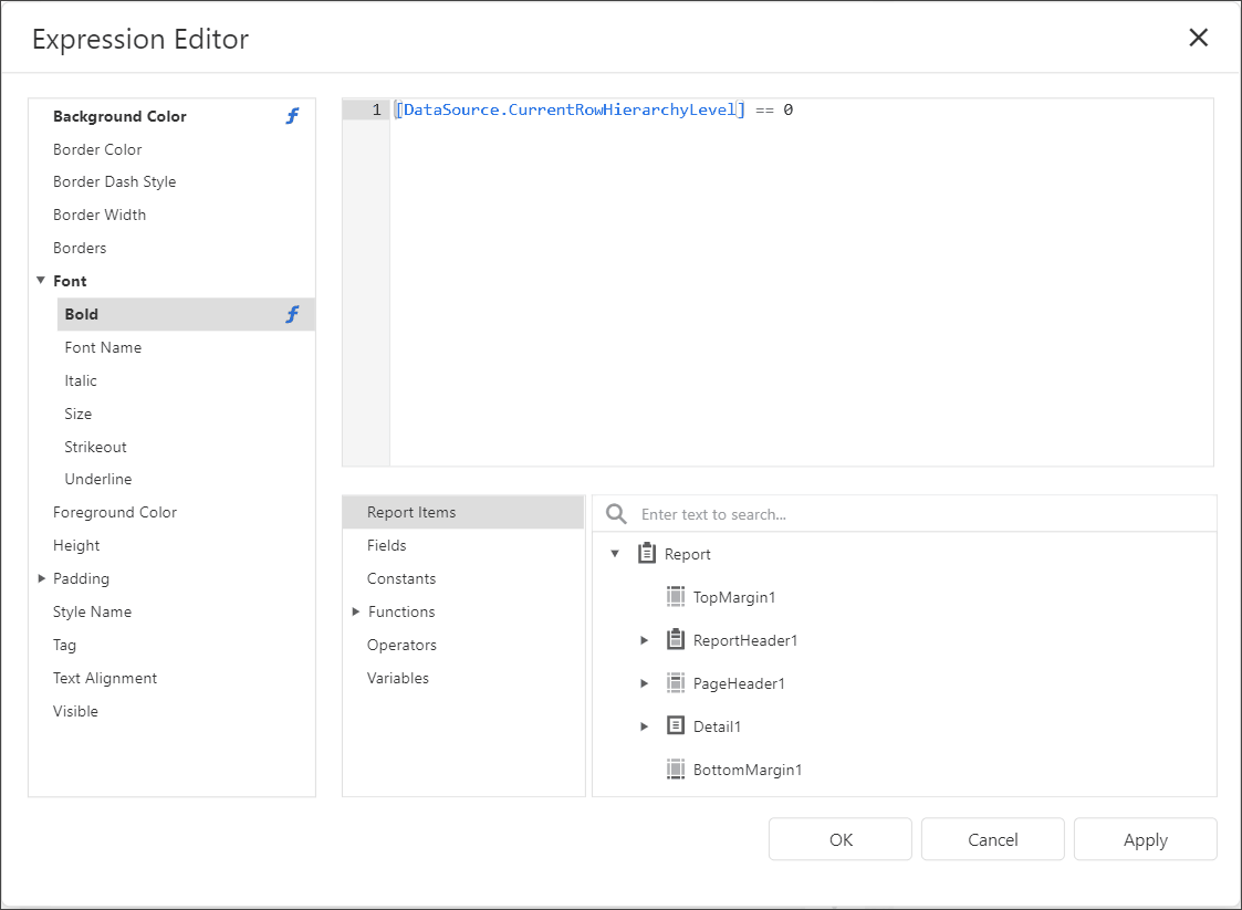 HierarchicalReportsExpressionEditorBold