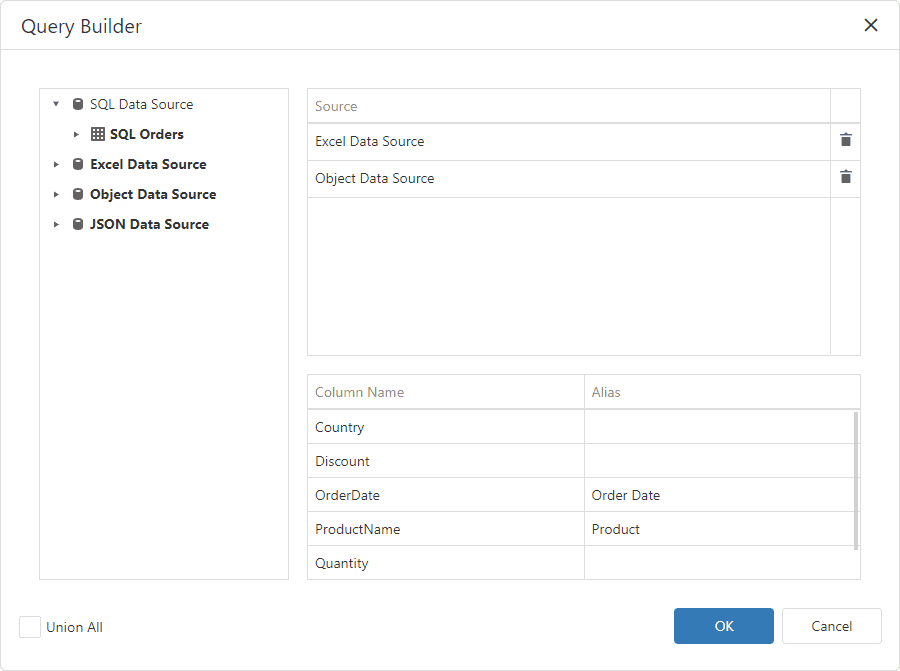 QueryBuilderDataFederationUnionQuery