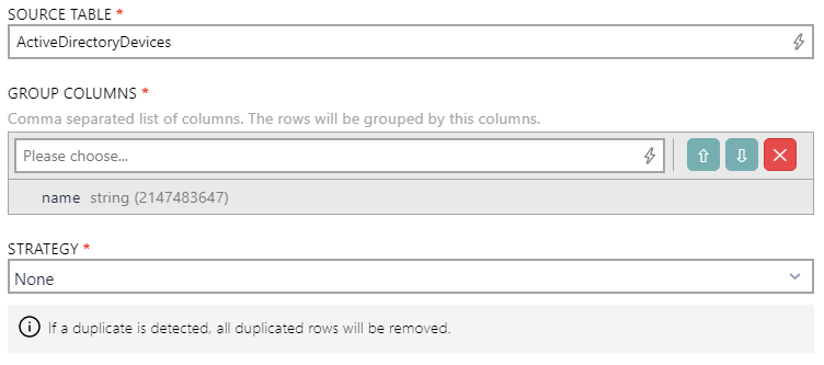 Deduplicate