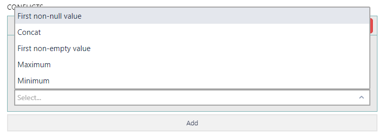 New option in the aggregation selector. This works for both join operations, as well as for column-based aggregations.